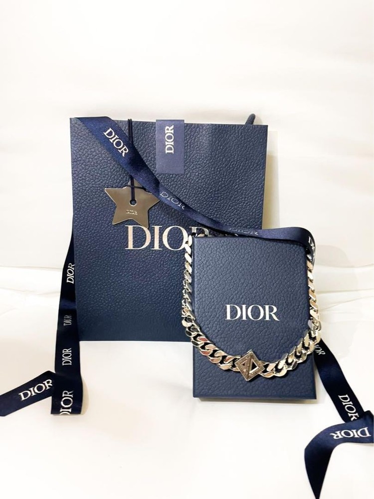 Christian Dior CD Diamond Pendant Necklace in Sterling Silver