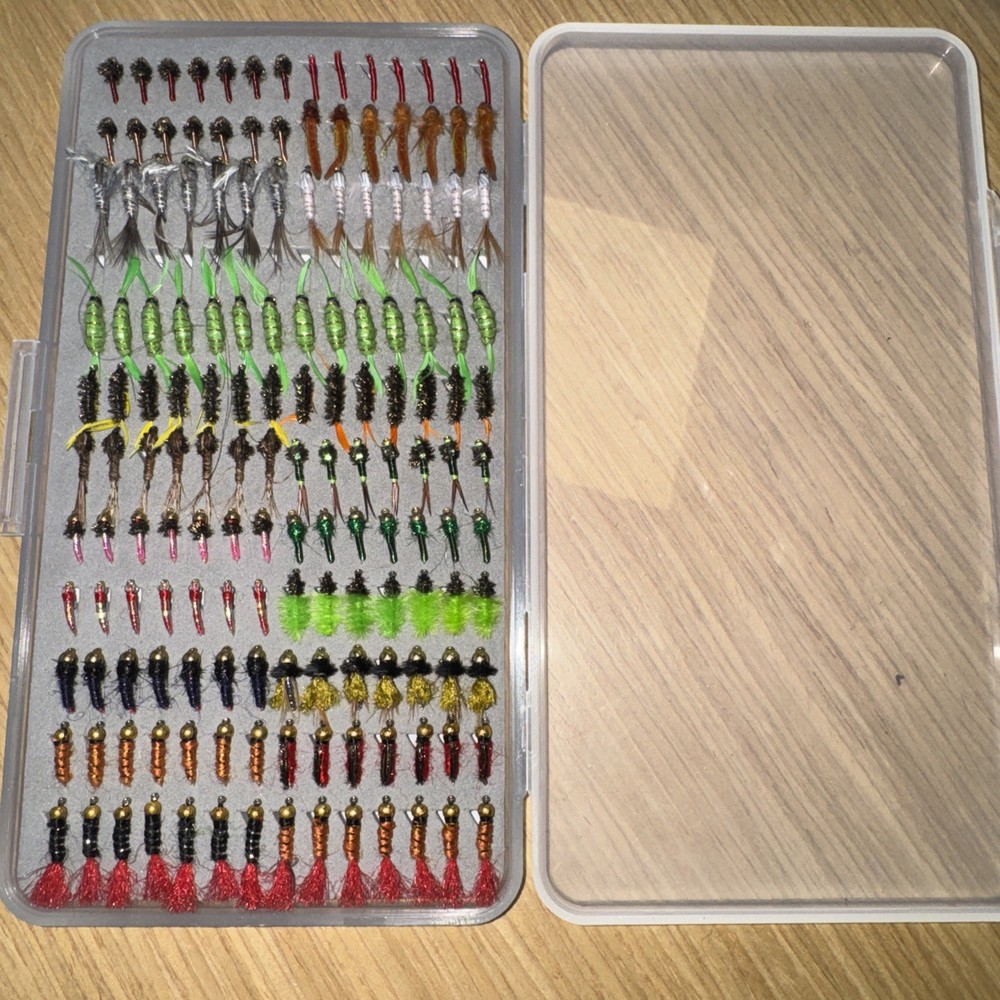 🔥🔥🔥🔥154-trout fly fishing flies assortment With Box Limited Time Sale-image