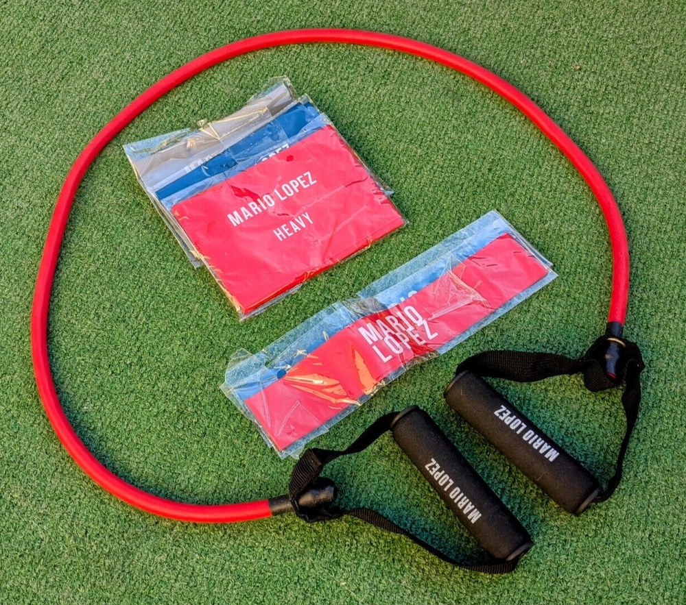 Mario Lopez 6-Piece Resistance Bands Fitness Kit for Tube Training Workouts