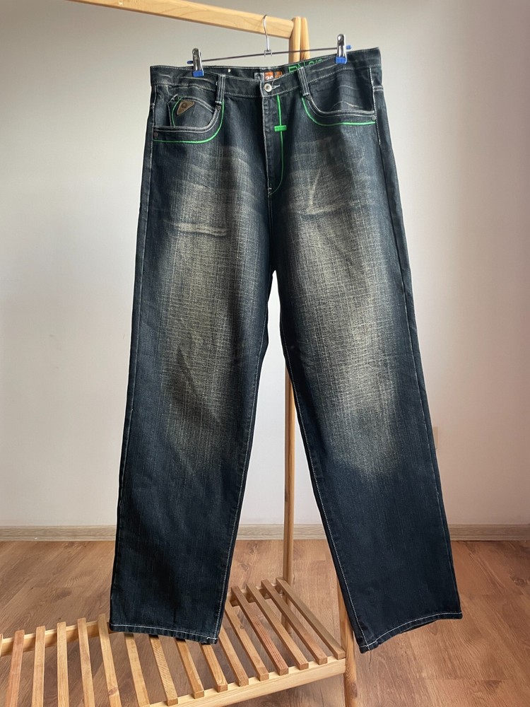 Akademiks Vintage Y2K Hip Hop Baggy Wide Leg Denim Size 38