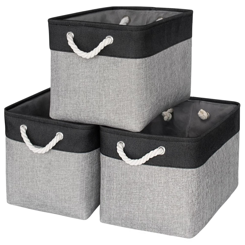 16x12x12 Inch Fabric Storage Baskets 3-Pack for Home Organization
