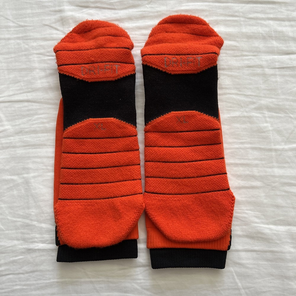 Nike Vapor Elite Dri-Fit Socks. Orange And Black. Size XL