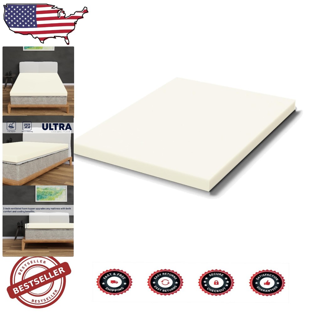 Affordable 3-Inch Twin Mattress Topper for Ultimate Sleep Comfort - Foam Design