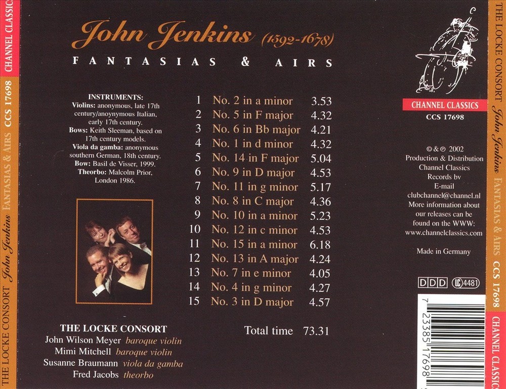 Locke Brass Consort John Jenkins Fantasias & Airs New CD