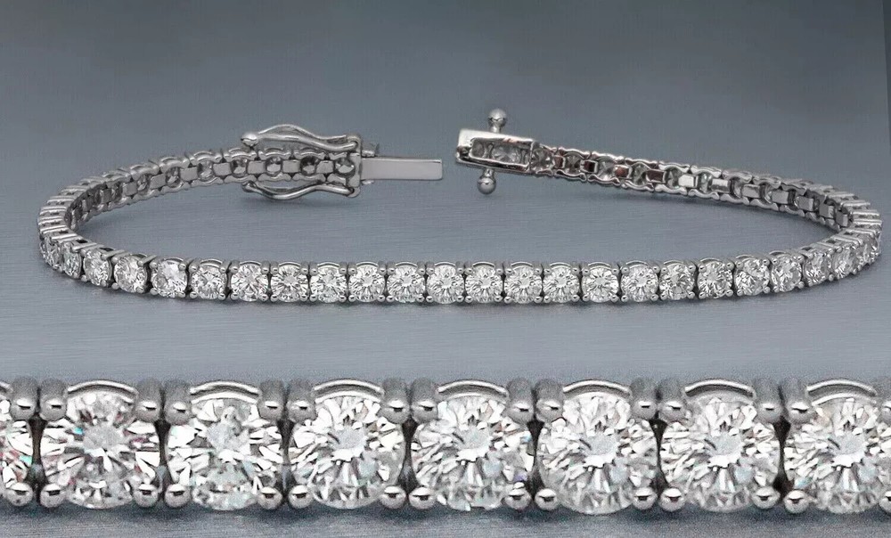5Ct Lab-Created Round Diamond Tennis Bracelet in 14K White Gold Plated for Women 7 Inch