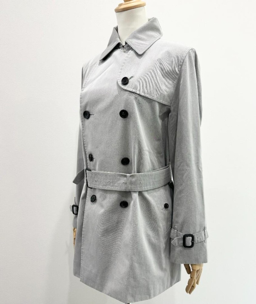 Burberry London Trench Coat Size 46 S Grey Nova Check Belt Men's from Japan HJ