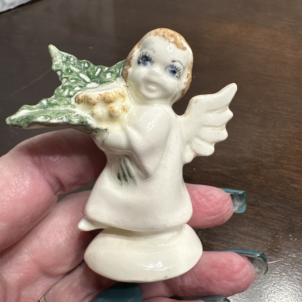 vintage porcelain angel figurine 2.5”