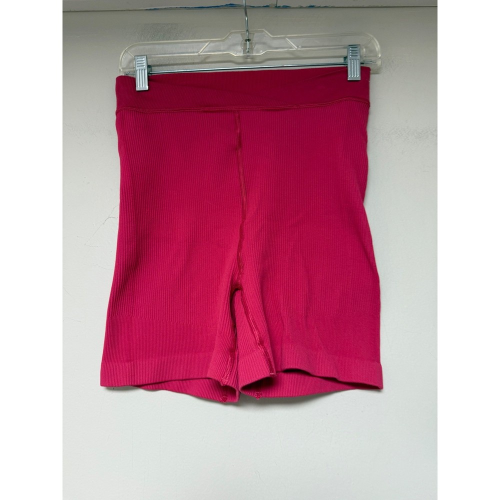 Free People Movement Ribbed Biker Shorts Hot Pink Athletic Stretch M