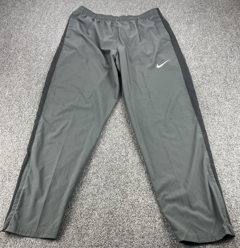 Nike Dri Fit Joggers Mens XL Gray Lightweight Sweatpants Training Pants Swoosh