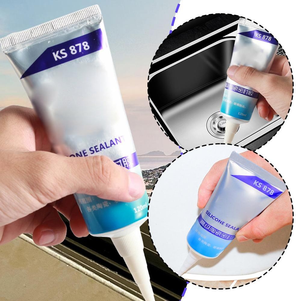 WHITE or CLEAR Waterproof SILICONE SEALANT Small Jobs Sink Window Shower M4R4