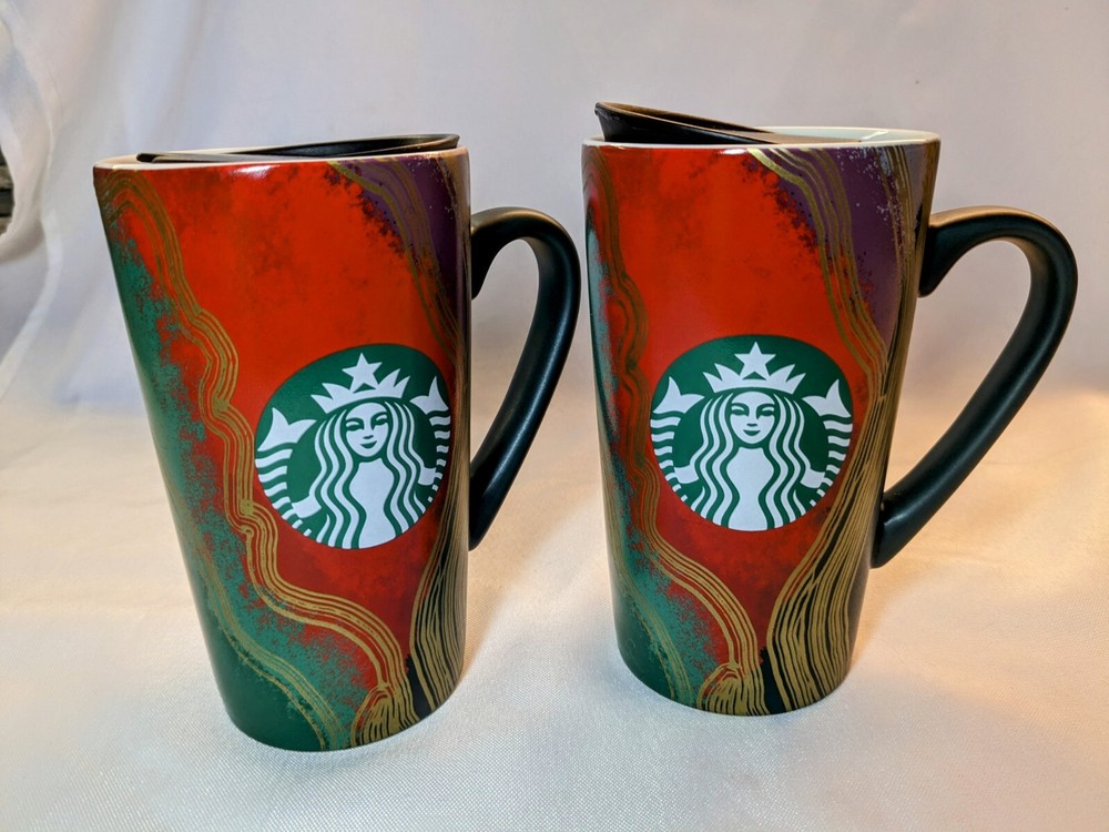 Starbucks 2021 Ceramic Tumbler Mug 16 oz Set of 2