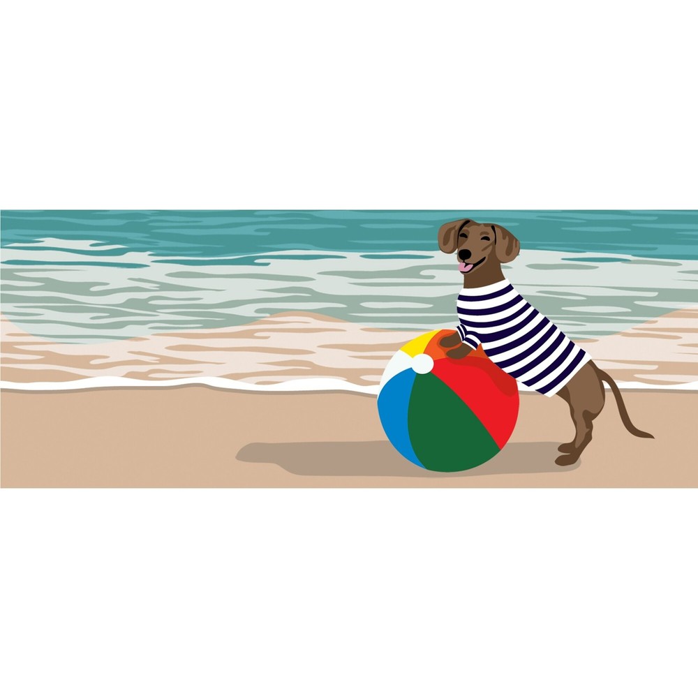 Liora Manne Frontporch Coastal Dog Indoor/Outdoor Rug Blue 2' x 5'