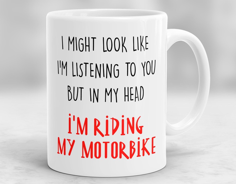 Motorbike Rider Mug I’m Riding in My Head Biker Gift Ideal for Motorcycle Lovers