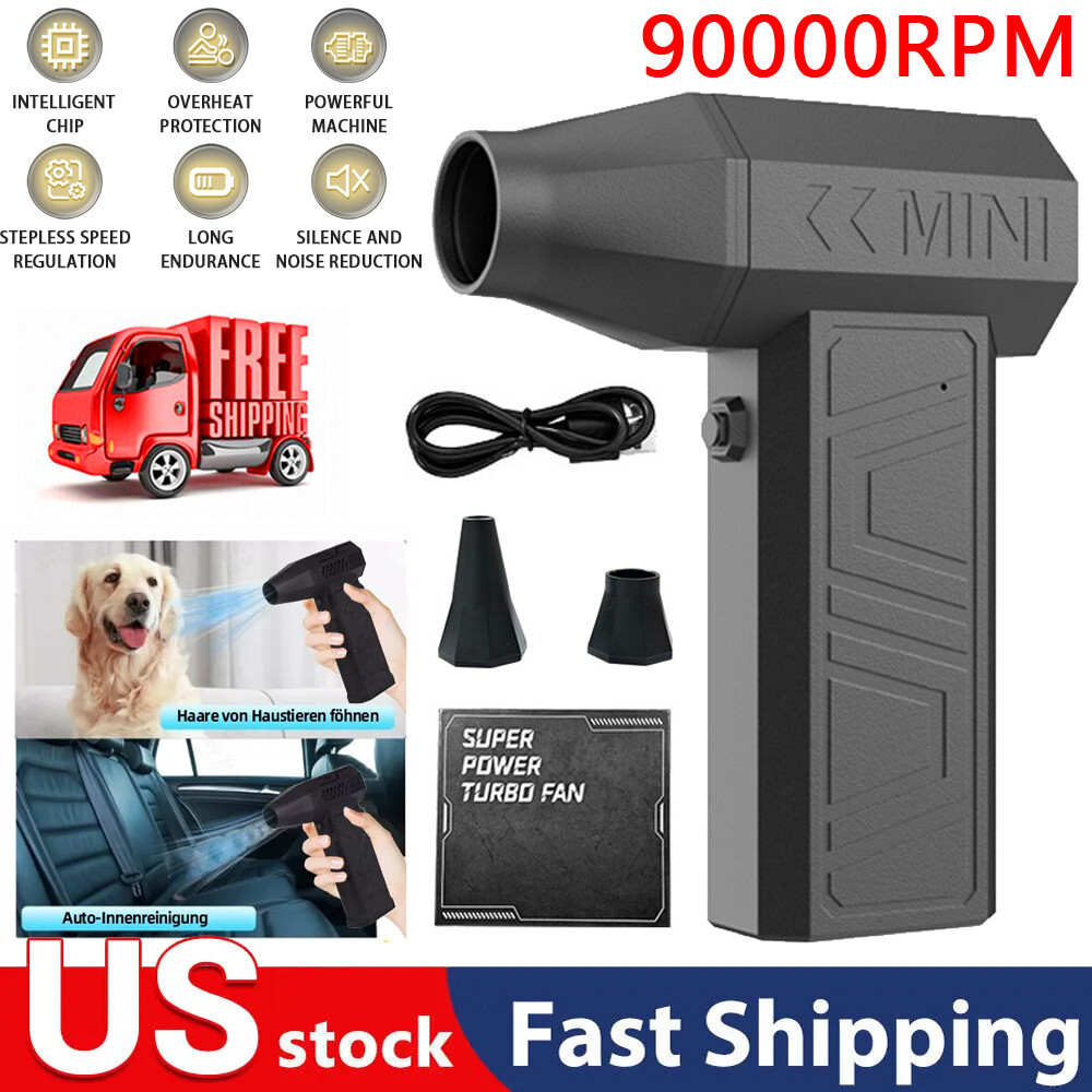 RPM 130000 Turbo Blower Jet Fan Violent Turbofan Brushless Motor Rechargeable