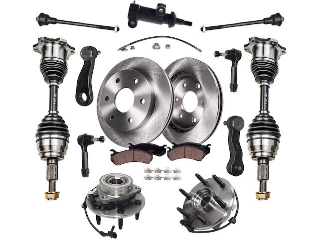For Escalade ESV Brake Pad Rotor Axle Wheel Hub Kit Detroit Axle 79745SNBM