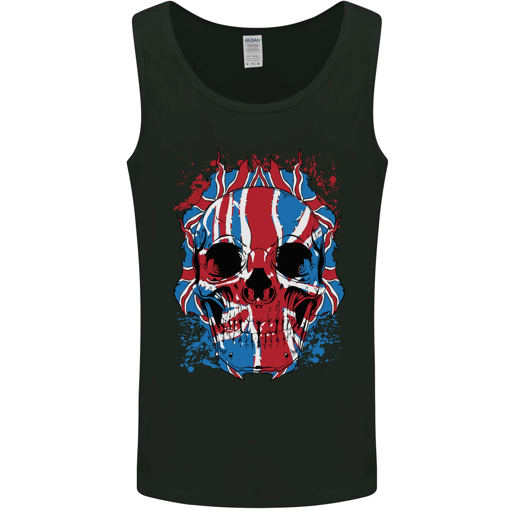 Union Jack Flag Skull Gym MMA Biker Mens Vest Tank Top