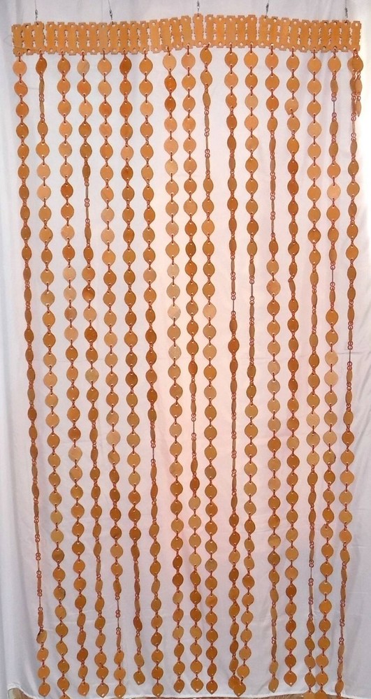 Handmade wooden beaded curtain screen for window door or room divider decor