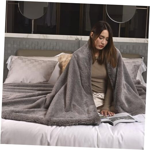 Luxury Faux Fur Throw Blanket - Ultra Soft Fluffy Warm Heavy Winter Blanket,