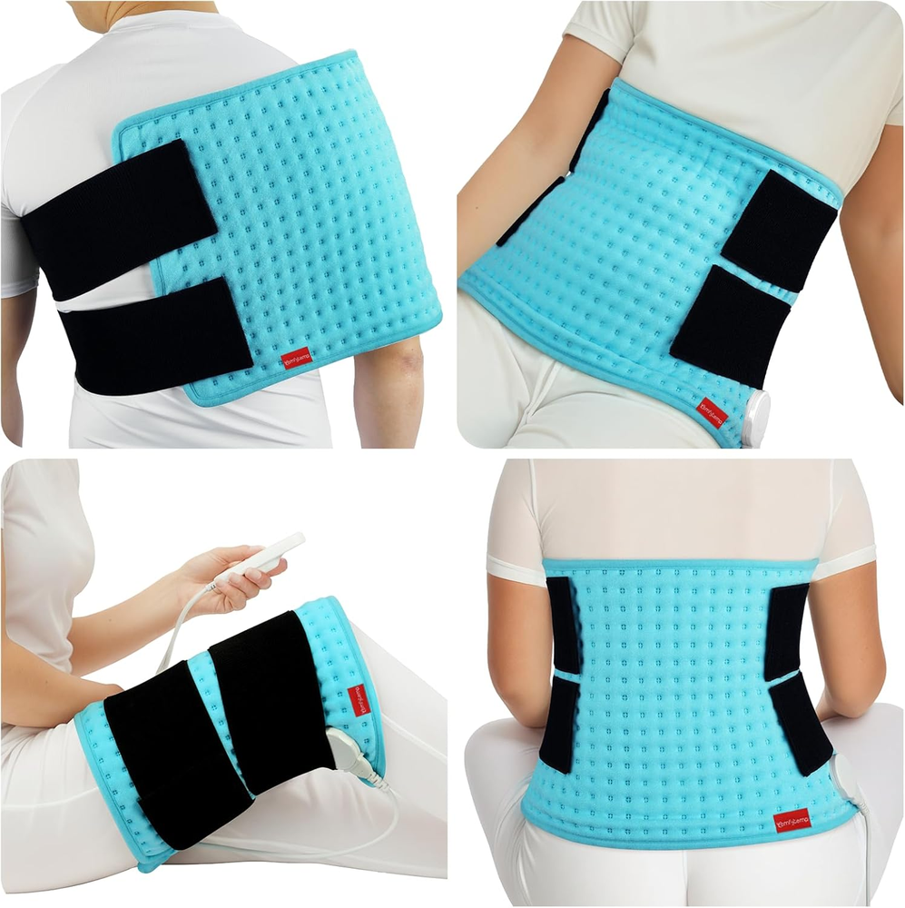 Comfytemp Wearable Heating Pad for Back Pain & Period Cramps with 2 Elastic Straps