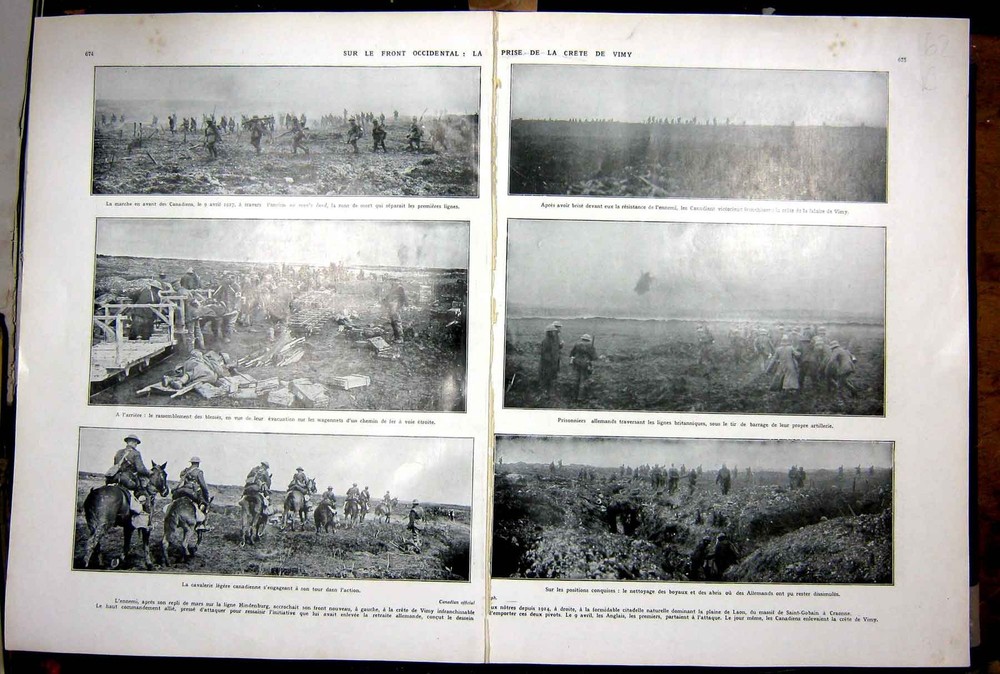 Old Vintage Print Vimy Allied Troops Artillery Portugal Ww1 French 1927