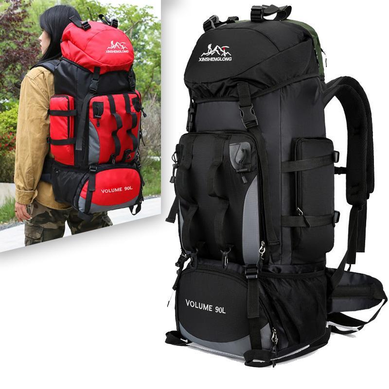 90l Waterproof Hiking Camping Backpack Trekking Bag Rucksack Largecapacity Travl