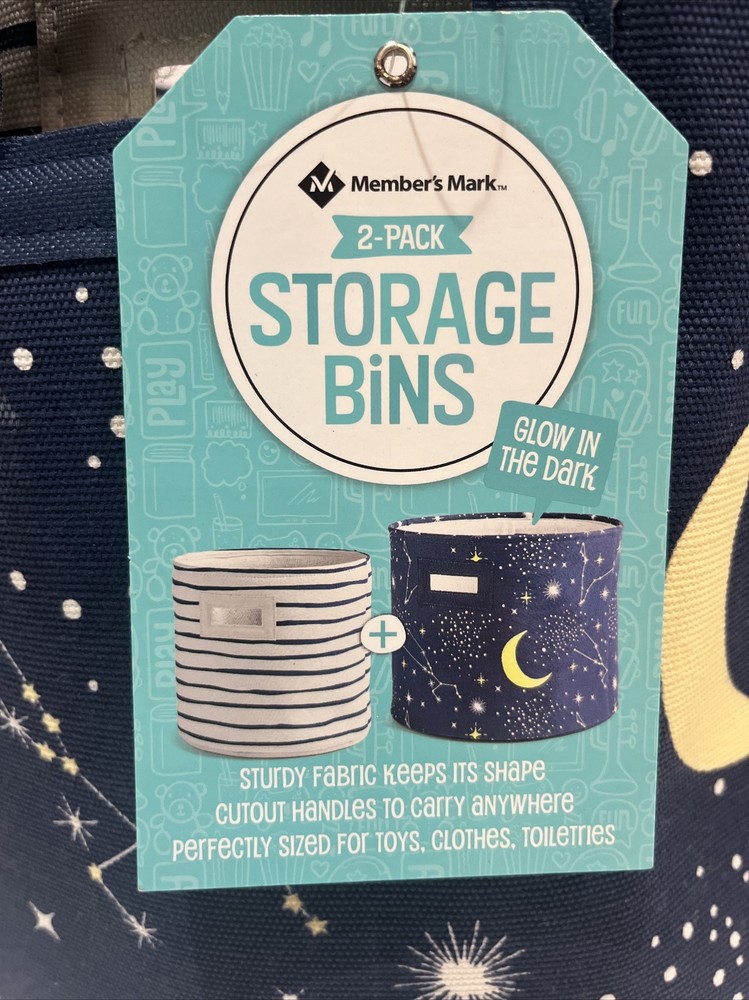 Members Mark Glow in Dark 2-Pack Storage Bins-image