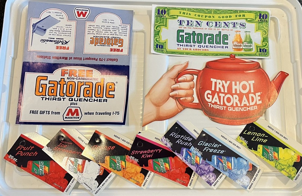 70's-2003 Hot GATORADE Energy Drink Paper Items 1792 Coupon Marathon Vintage-image