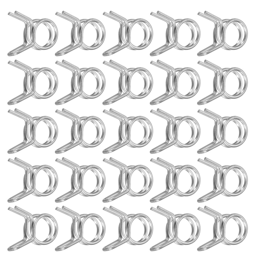 25Pcs 7mm/0.28inch Double Wire Spring Hose Clamp