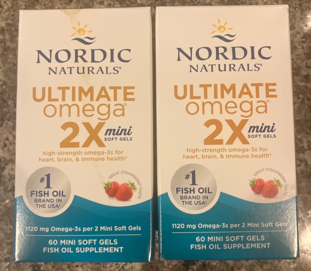 Nordic Naturals Ultimate Omega Minis 120 Softgels 2x60 Pack Exp 3/28