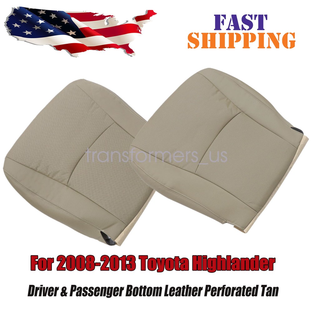 2008-2013 For Toyota Highlander Driver & Passenger Bottom Leather Cover Tan US