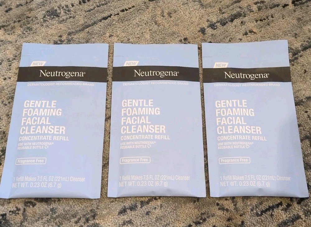 3X Neutrogena Gentle Foaming Facial Cleanser Concentrate Refill,