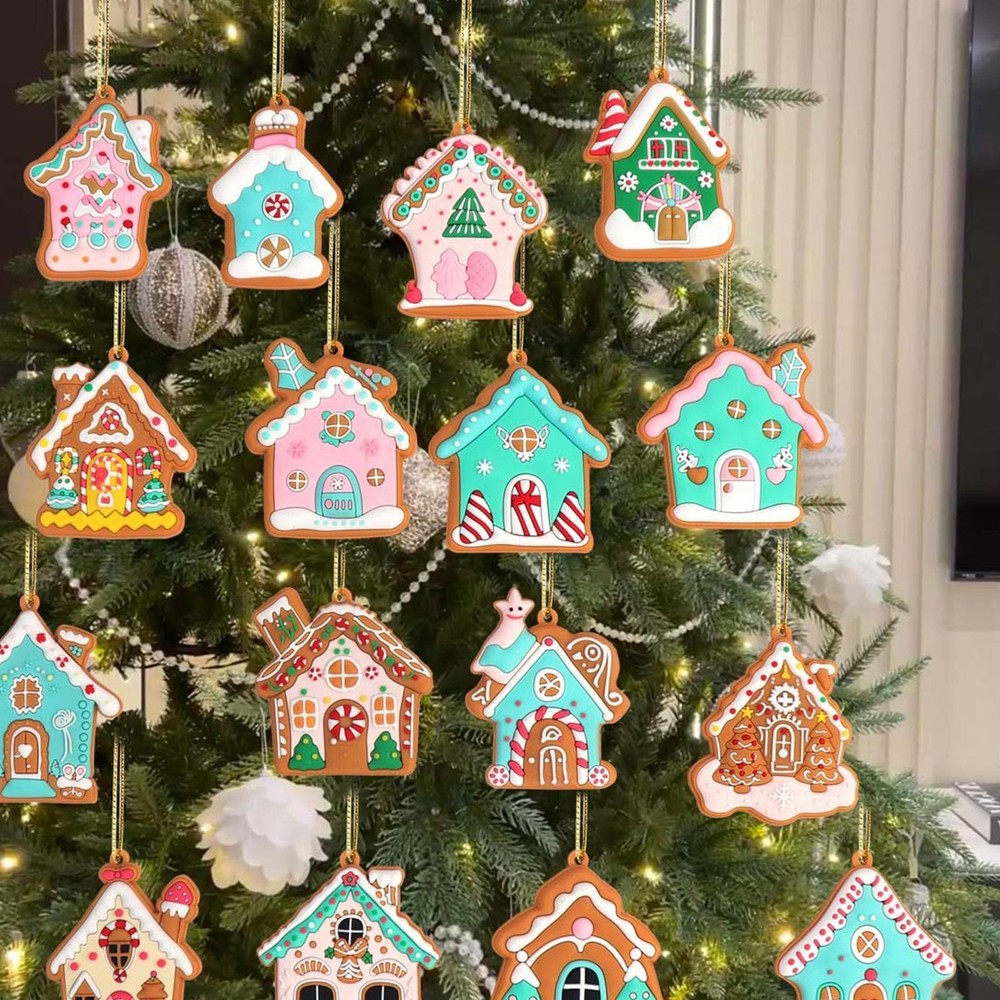Small House Christmas Ornament 16X Holiday Hangable Decor House charmingly