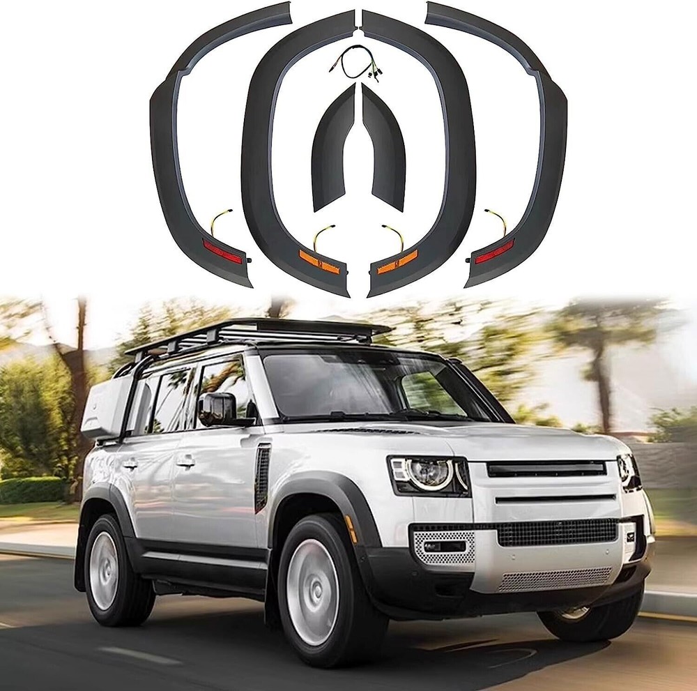 Fender Flares Kit Fit for Land Rover Defender 110 2020-2023 Wheel Cover with LED