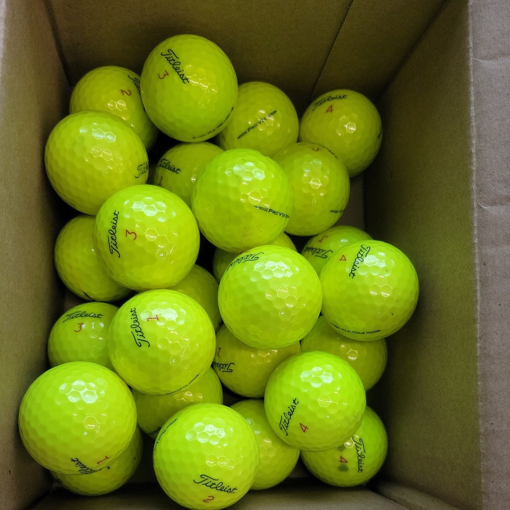 26 Yellow Titleist Pro V1X assorted years, near Mint condition Used Golf Balls