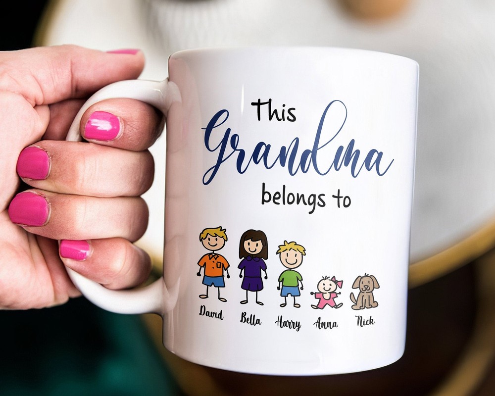 Personalized This Grandma Belongs To Grandkids Mug Custom Grandkids Coffee Mug