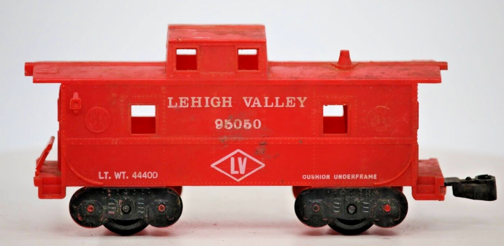 Marx 95050 Lehigh Valley Red Caboose White Letters- 4 Wheel Plastic O Gauge