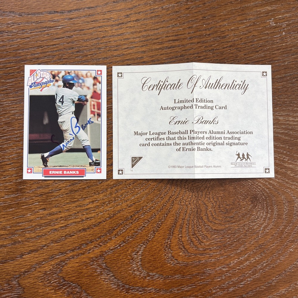 ernie banks 1993 Nabisco All Star Autograph Auto W/ COA