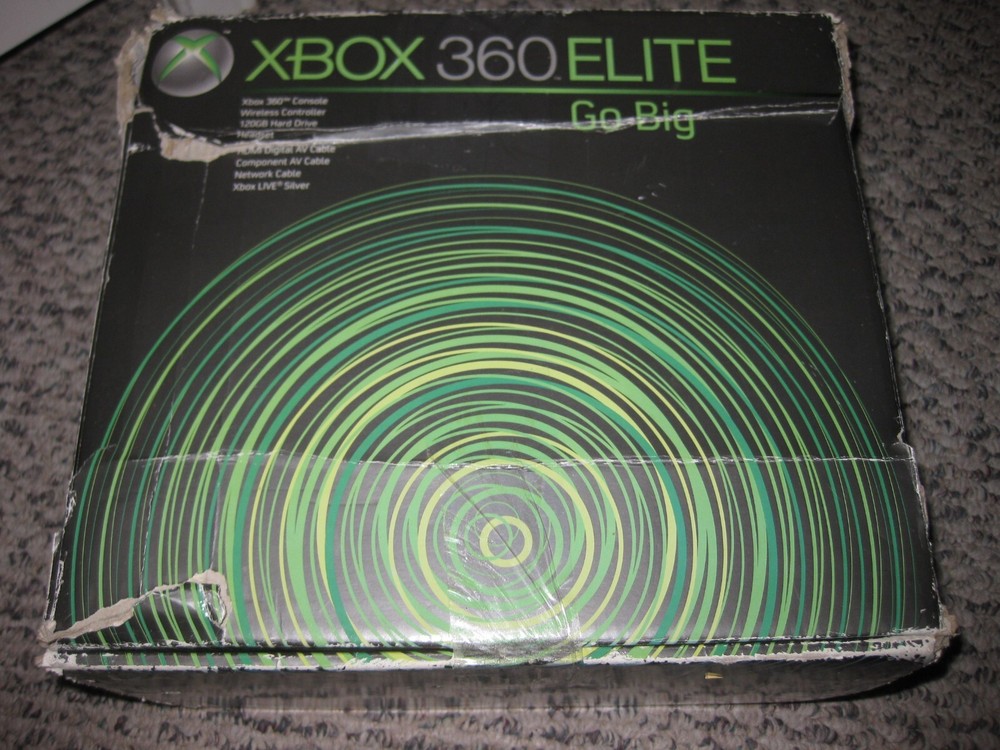 Xbox 360 Elite 120GB Bundle Black Console, Controller, Power, AV Cable, TESTED!