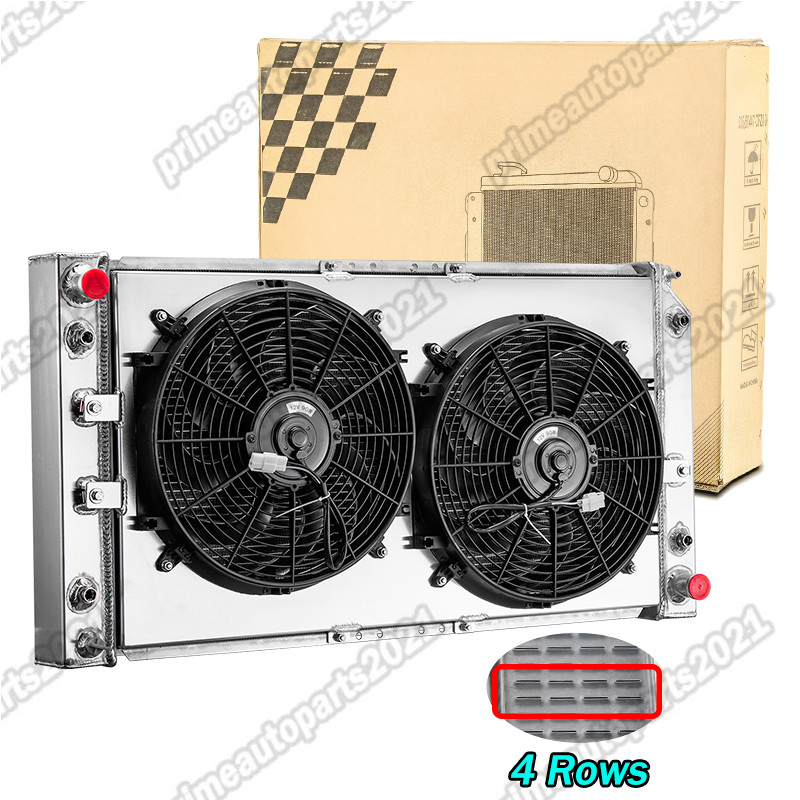 4 Rows Radiator & Shroud Fan For 1994-1996 Chevy Caprice Impala Buick Roadmaster