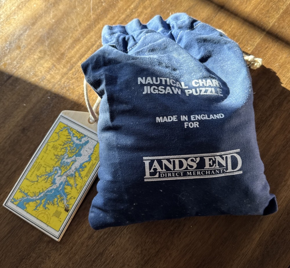 Lands End Nautical Chart Wooden Puzzle - Chesapeake Bay