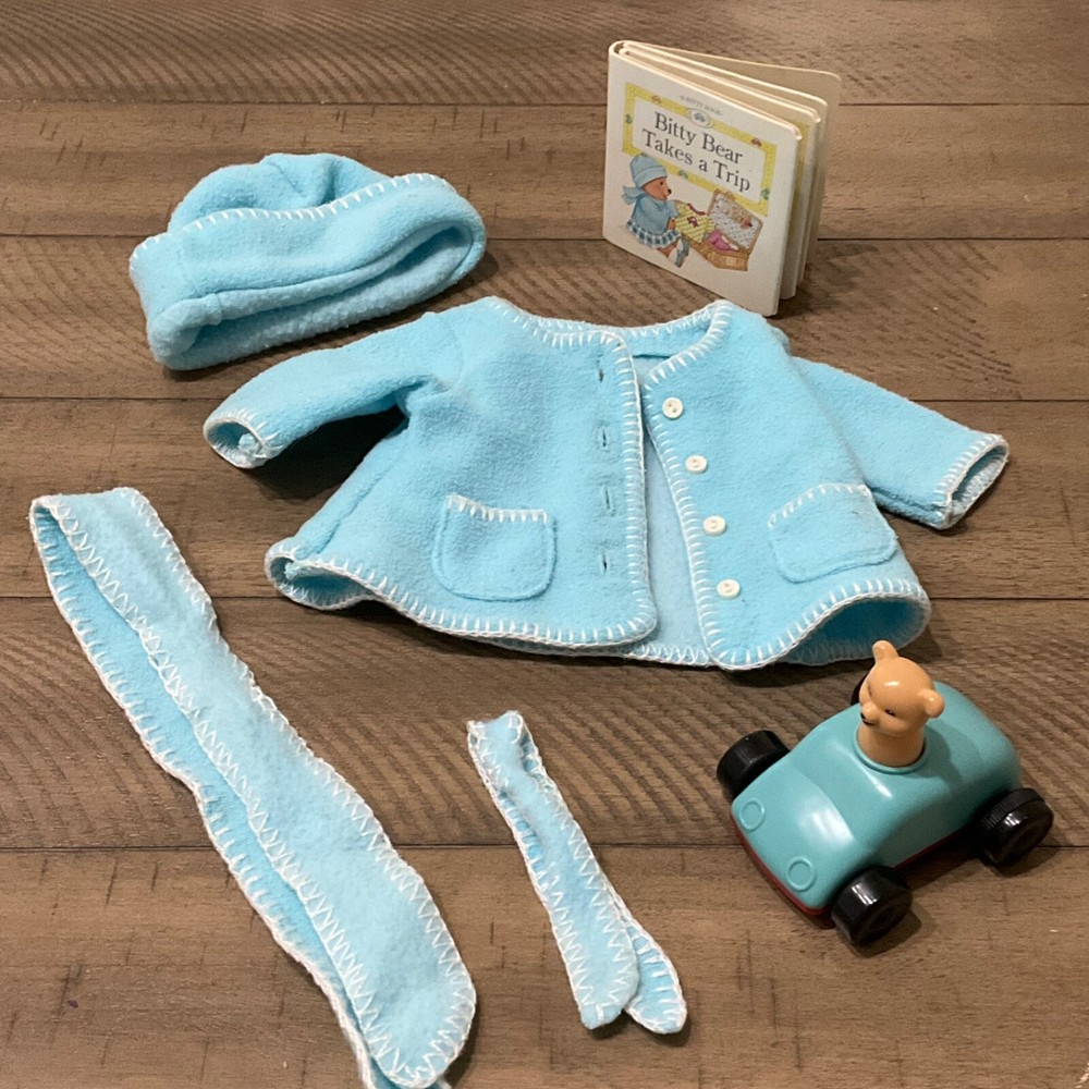 Bitty Baby Travel Time Outfit Set with Jacket Hat Scarf Toy Car and Book by American Girl