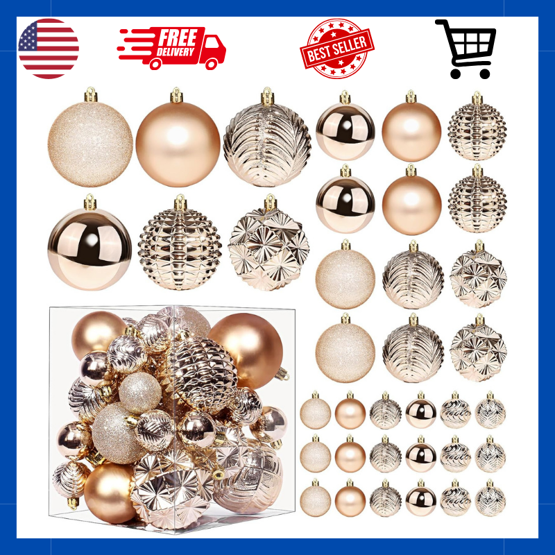 36Pcs Christmas Balls Shatterproof Xmas Tree Ornaments Hanging Balls Decor USA
