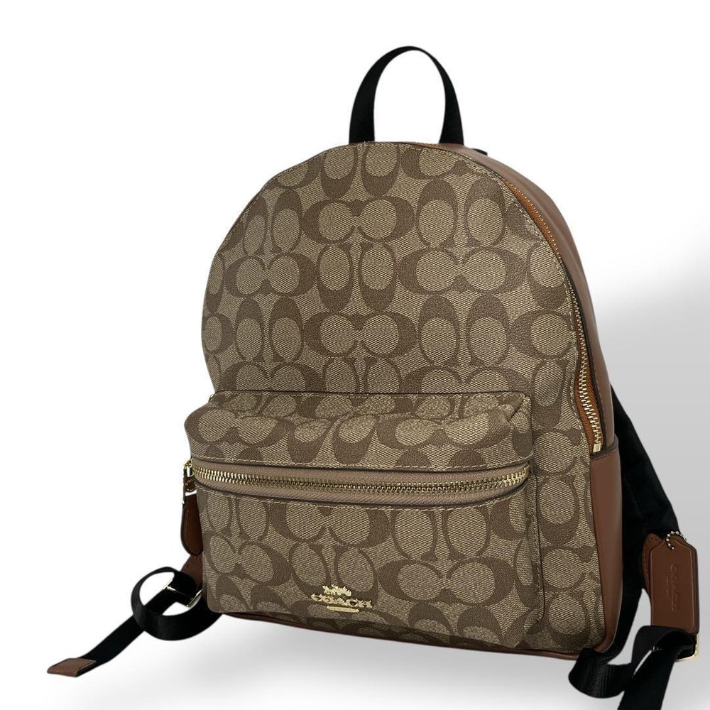 Coach Signature PVC Backpack in Beige - Authentic G07142091