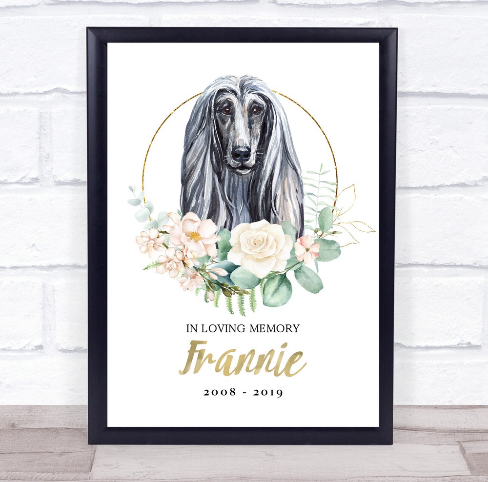 Dog Memorial In Loving Memory Style 10 Personalised Gift Print