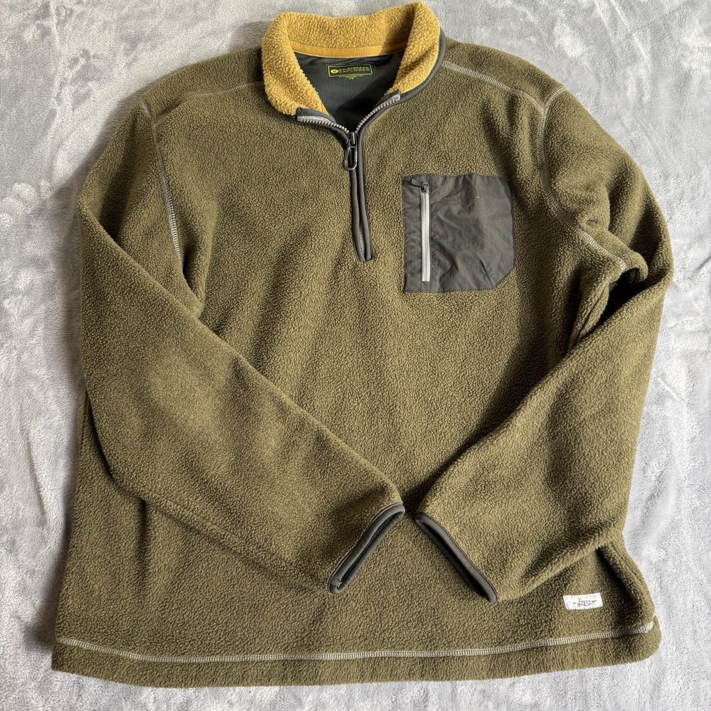 G.H. Bass & Co. Explorer Men’s Large  1/4 Zip Olive Green Fleece