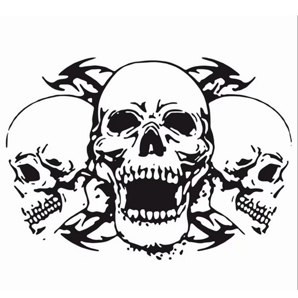 Skulls Sticker Decal Trim Triple Tribal For Car Truck Window/Body /Hood Vinyl