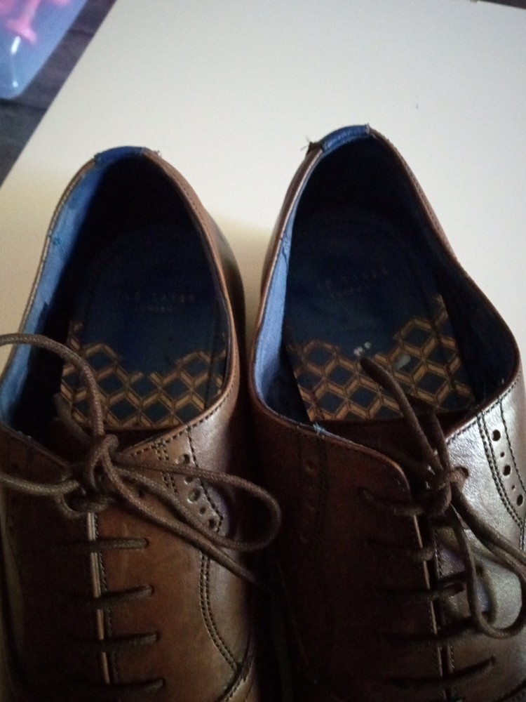 Ted Baker Mens Parals Brown Leather Lc Derby Shoes size 10/Half, Good Condition.