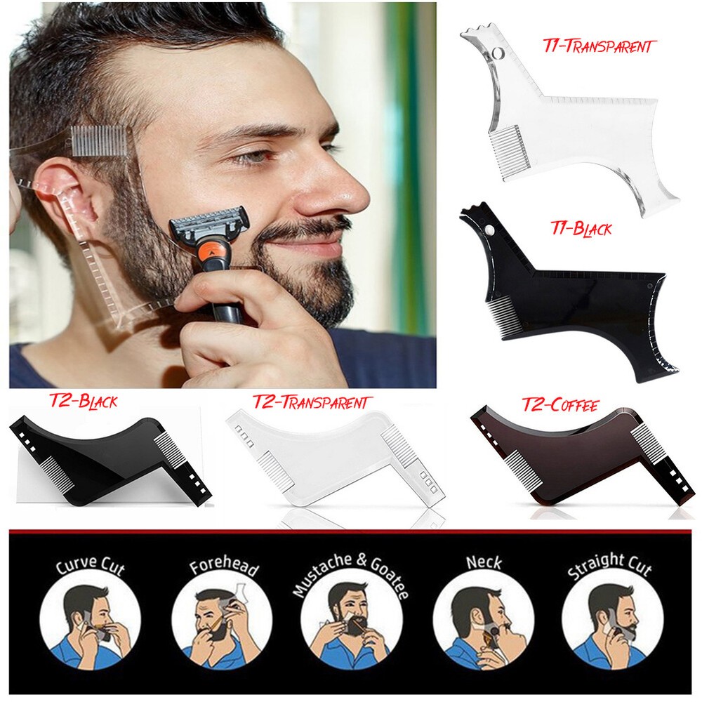 Men Beard Shaping Styling Template Beard Line Shape Comb Trimming Guide Tool