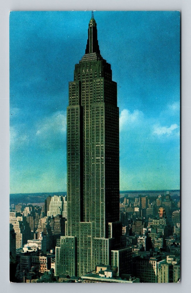 New York City NY, City, Empire State Building, Vintage Postcard