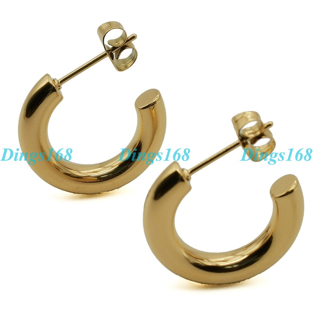 Designer Inspired 18K Gold Filled 20mm Small C-Hoop Earrings with Post Back  